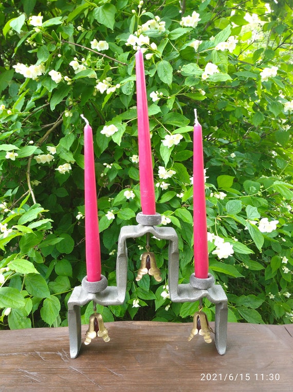 Set Di 2 Applique In Ferro E Vetro Per Candele – Stile Tradizionale, 61 Cm - 2