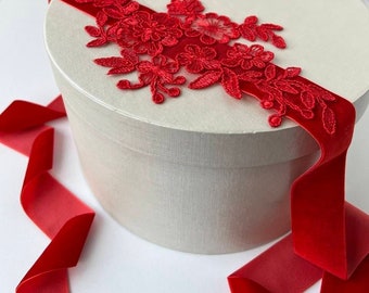 Rotes Hochzeitskleid Gürtel, rote Braut Gürtel, rote Blumen Perlen Spitze Wein Hochzeit Schärpe, rote Spitze Schärpe, Braut Schärpe, Blumenmädchen Schärpe, rote Hochzeit