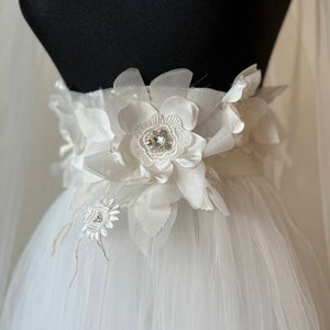 Ceinture de robe de mariée/Ceinture florale/Ceinture de mariage ivoire/Écharpe de mariage/Écharpe de mariée/Ceinture de mariée/Ceinture de mariage champagne/ceinture de mariée champagne image 3