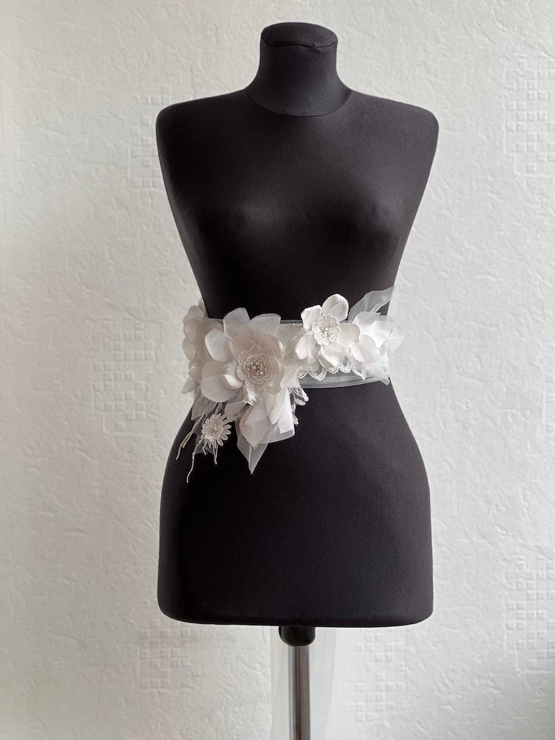 Ceinture de robe de mariée/Ceinture florale/Ceinture de mariage ivoire/Écharpe de mariage/Écharpe de mariée/Ceinture de mariée/Ceinture de mariage champagne/ceinture de mariée champagne image 1