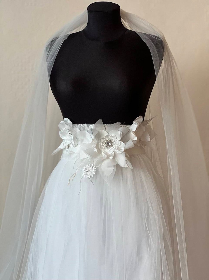 Ceinture de robe de mariée/Ceinture florale/Ceinture de mariage ivoire/Écharpe de mariage/Écharpe de mariée/Ceinture de mariée/Ceinture de mariage champagne/ceinture de mariée champagne image 9