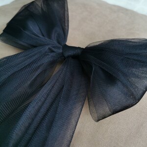Ivory Tulle Bridal Hair Bow: Wedding Veil Alternative image 8