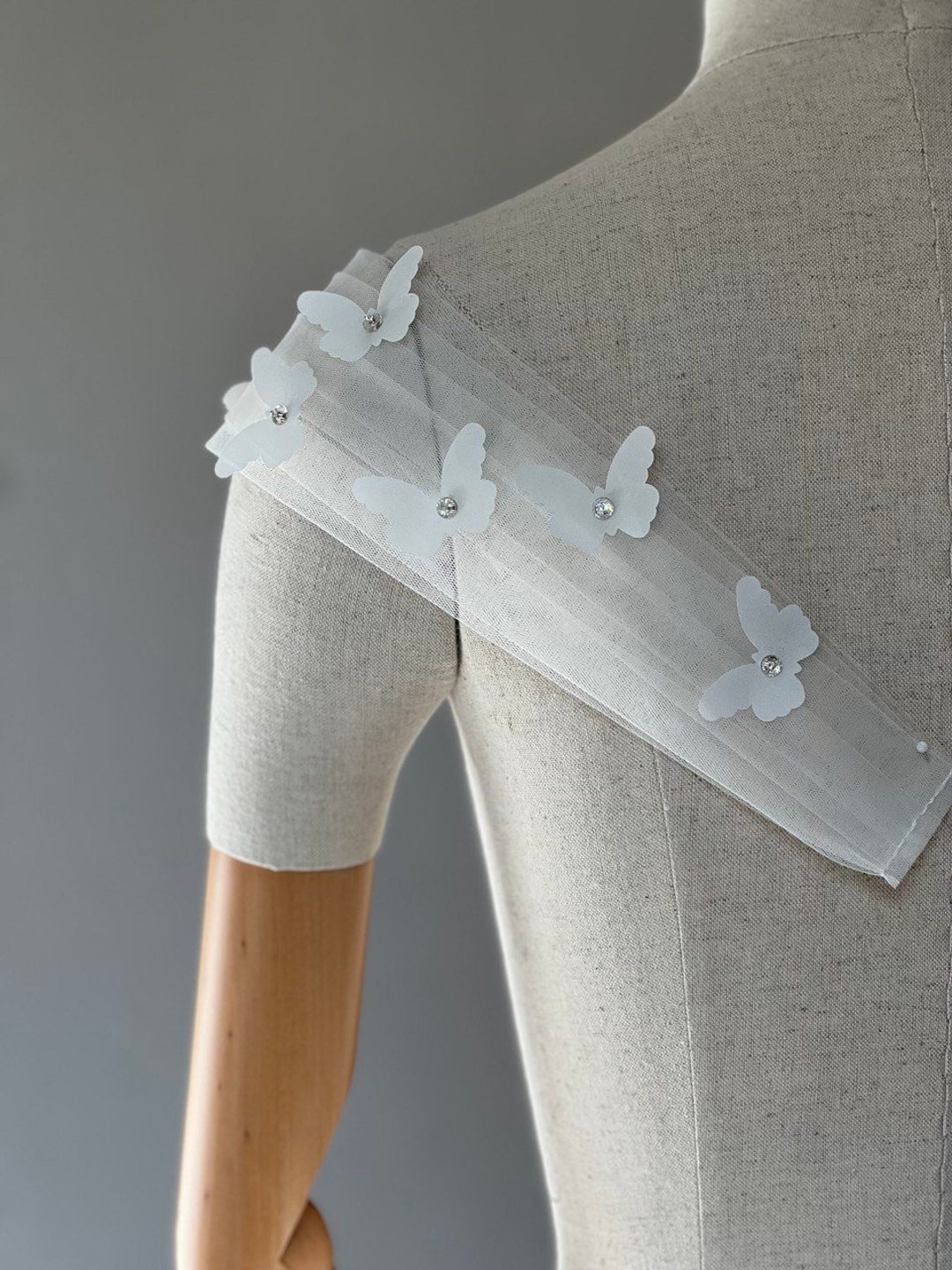 Custom Color Soft Tulle Sleeves, Detachable Wedding Dress Straps With