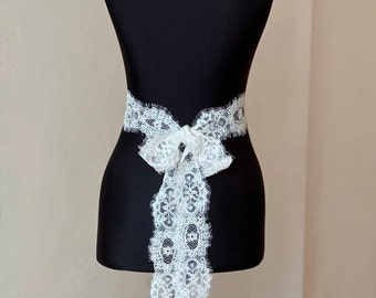 Ceinture de mariée bohème | Robe de mariée pour mariée en dentelle ivoire | Ceinture de mariée en dentelle exquise | Mariage SAS | Ceinture bohème | Ceinture brodée