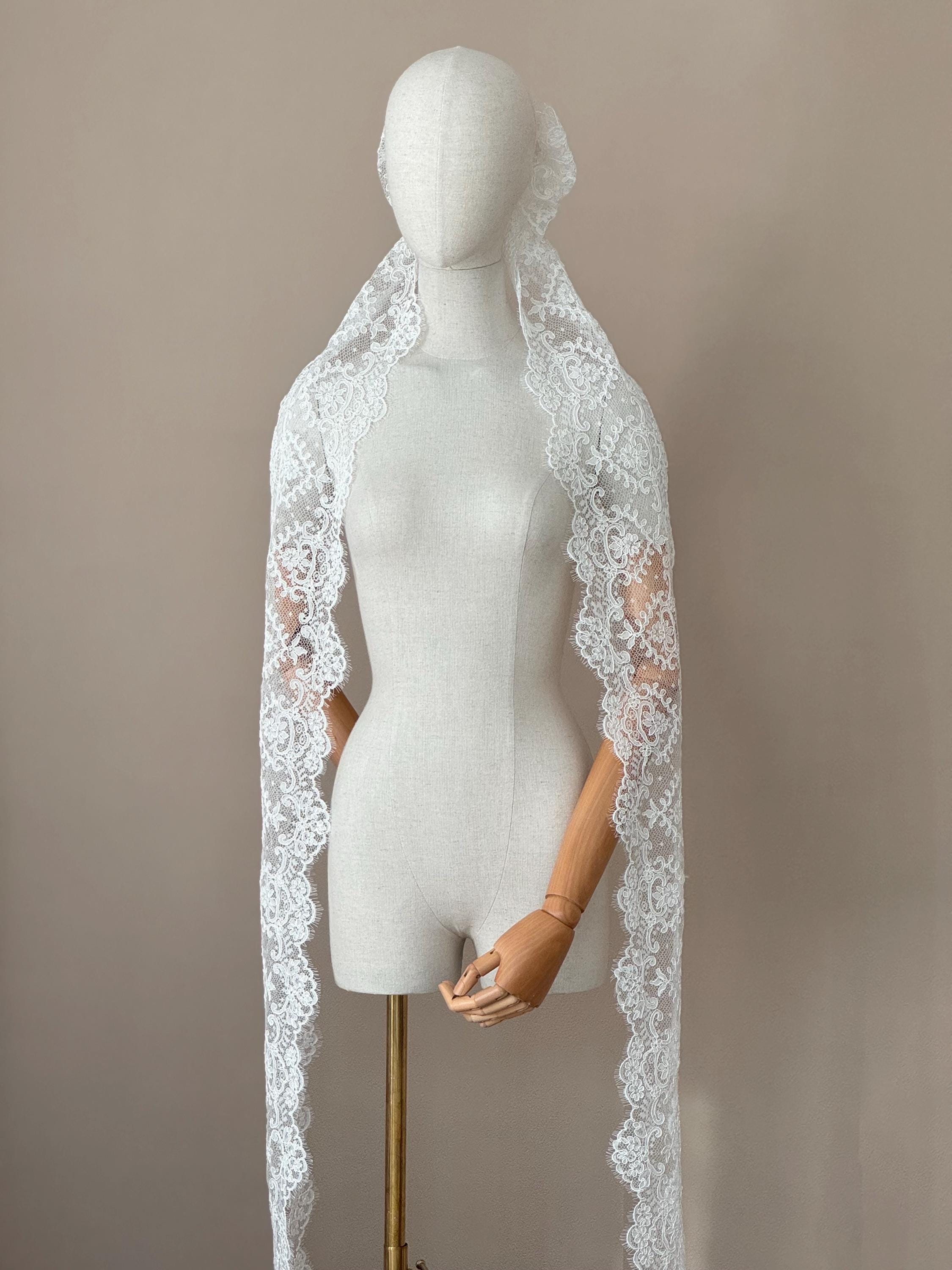 Lace Bridal Bow Veil: Ivory Wedding Hair Accessory - Etsy
