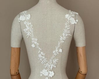 Ivory Lace Wedding Dress Straps: Beaded Bridal Sleeves