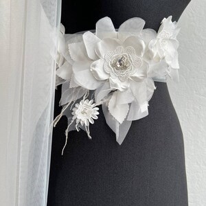 Ceinture de robe de mariée/Ceinture florale/Ceinture de mariage ivoire/Écharpe de mariage/Écharpe de mariée/Ceinture de mariée/Ceinture de mariage champagne/ceinture de mariée champagne image 5