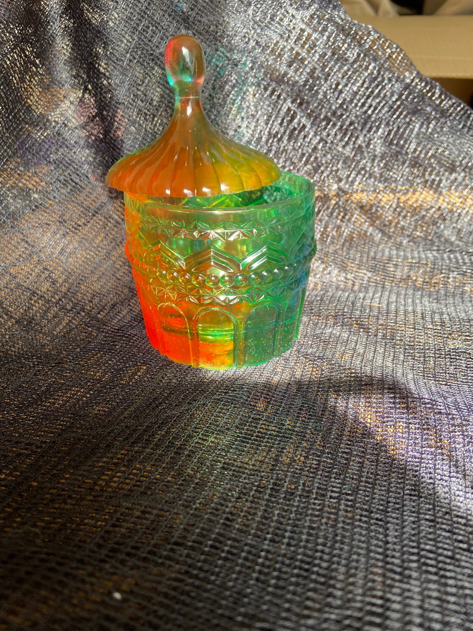 Beautiful resin jar multi coloured Etsy