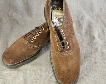 Chaussures en daim vertes des années 60 UK 8, 8,5