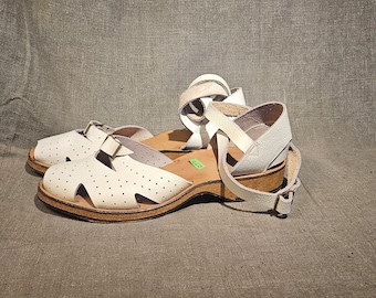 40er Jahre Deadstock handgefertigte Sandalen UK 5,5, 7