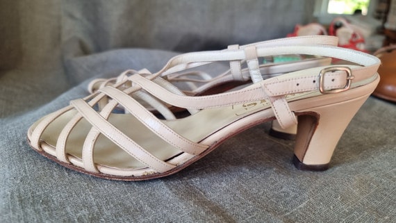Sandales En Cuir Véritable Noir - Taille 37,5/38,5 - Jc Collection - Occasion Très Bon état