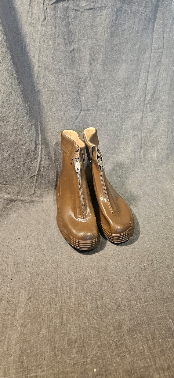40s/50s  deadstock galoshes over shoes UK 4 - image 2