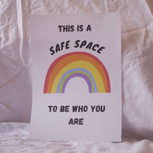 Safe Space Poster | Inclusive classroom Posters | Inclusive Rainbow Poster | Classroom Wall Art | Inclusive classroom |