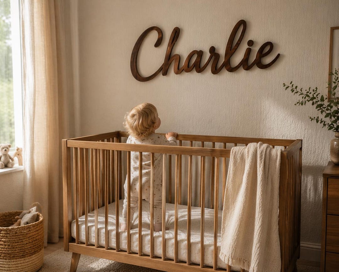 Custom Wood Nursery Name Sign, Personalized Wood Name, Wooden Baby Name ...