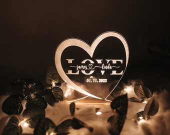 Custom Night Light as Valentines Day Gift - Romantic Gift for Couple - Anniversary Gift for Parents - Gift for Newlyweds - Engagement Gifts