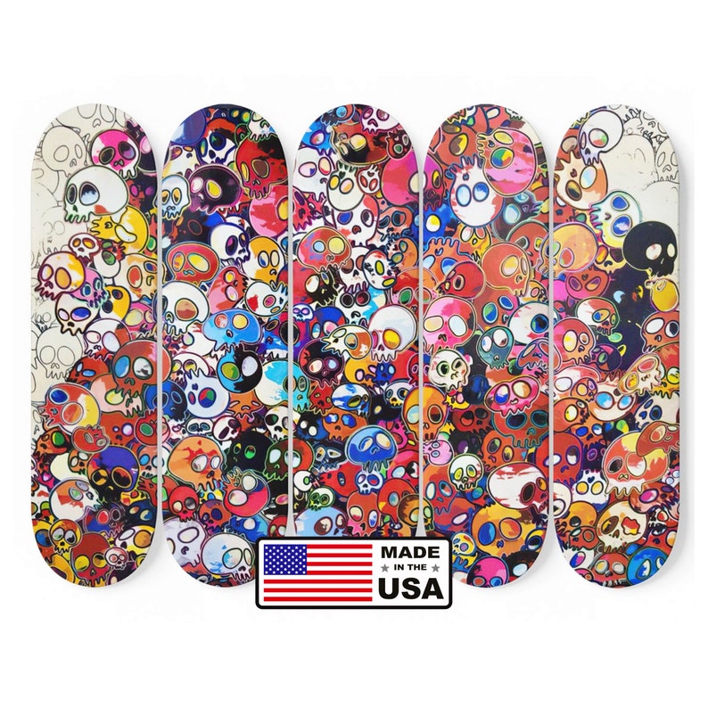 Takashi Murakami Wall Decor Skulls Flowers P Latest item Popular brand in the world Skateboard Art