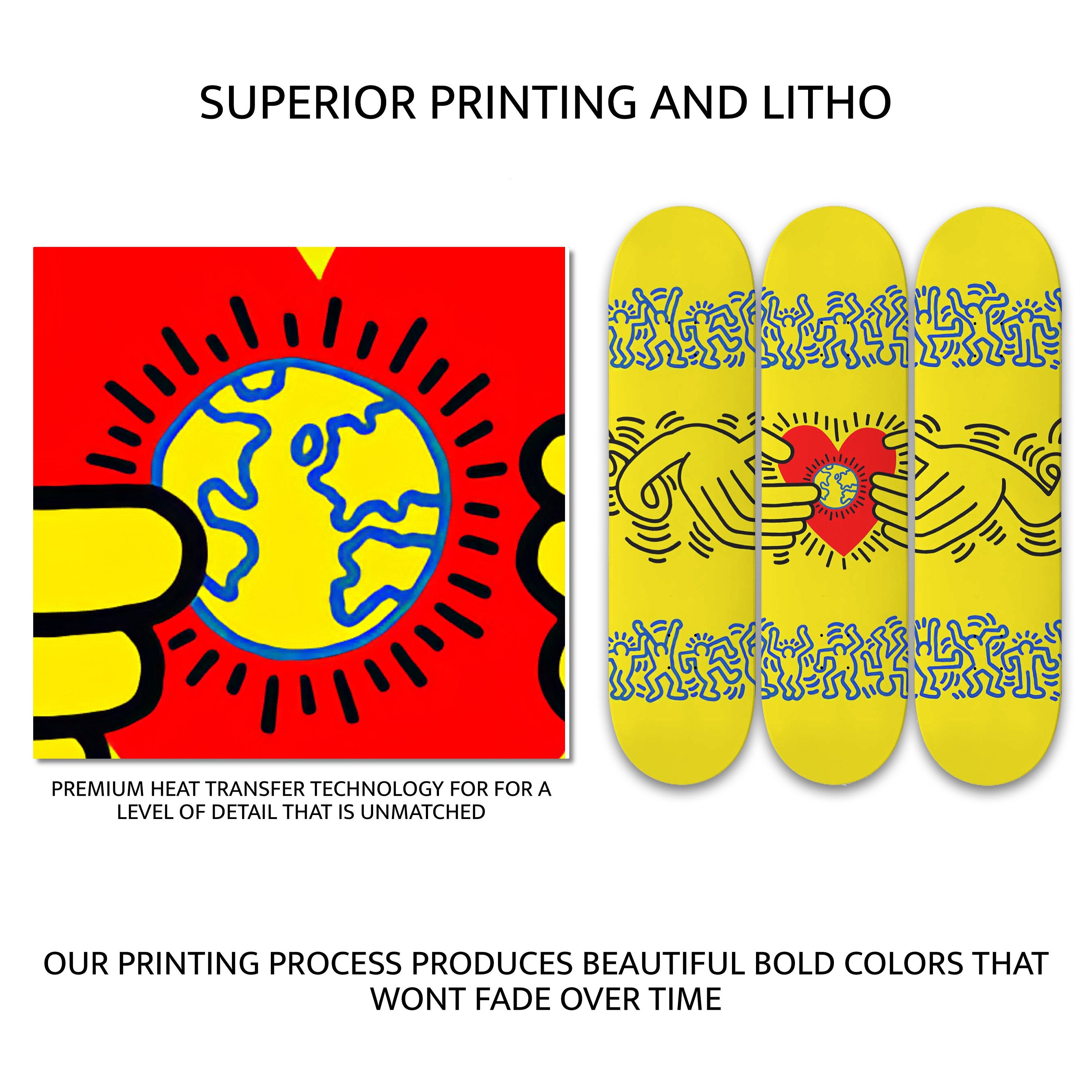 Keith Haring Mural Skateboard Art Keith Haring Wall Decor Etsy