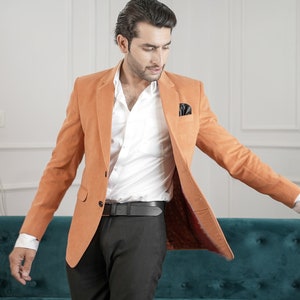 Buy Orange Velvet Jacket Online In India Etsy India