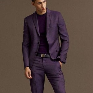 Purple suit jacket top