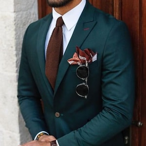Man teal green 2 piece suit-wedding suit for groom & groomsmen-prom, dinner, party wear suit-bespoke suit-men's green suits