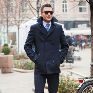 Man Black Overcoat-trench Style Coat-winter Coat-party Wear Jacket ...