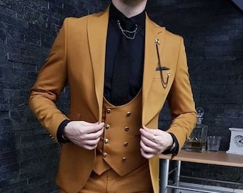 mustard suit jacket