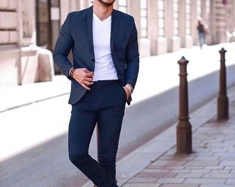 Man Linen Blue Wedding Suit-summer Suit-wedding Suits-dinner - Etsy UK