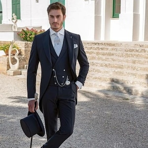 Man Tail Black 3 Piece Suit-wedding Suit for Groom & - Etsy