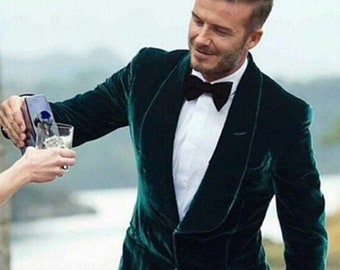 Emerald green clearance velvet blazer mens