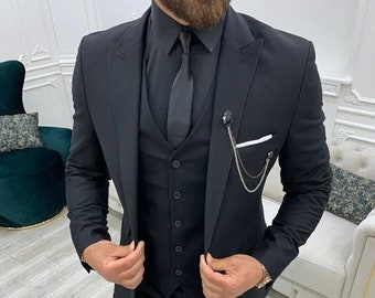all black wedding suits
