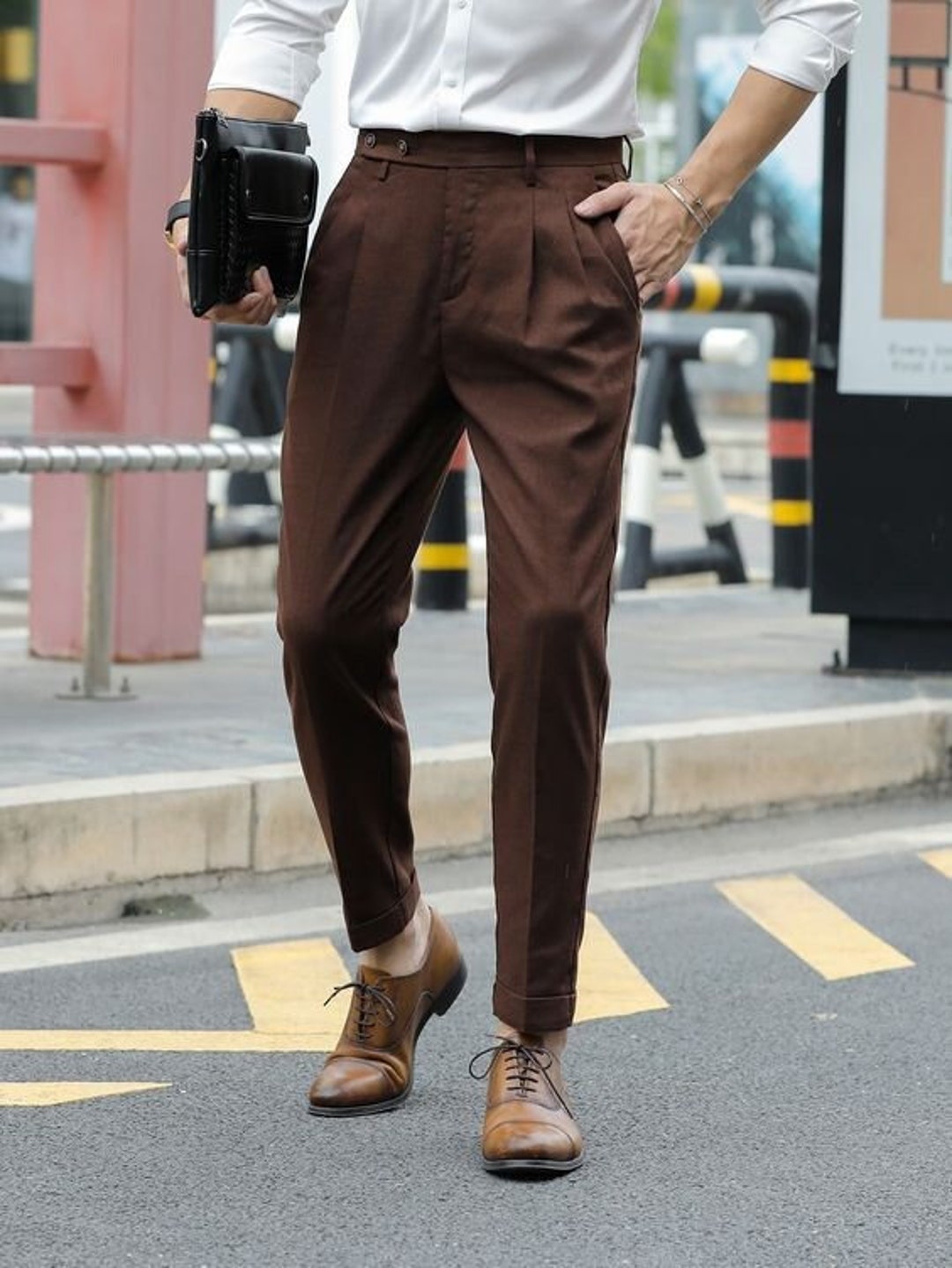 Brown Flare Pants | Street Style Store | SSS