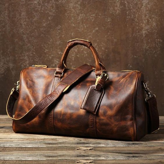 Buy Large duffel bags for men holdall leather travel bag overnight gym  sports weekend bag BROWN 28 XLarge at Amazonin