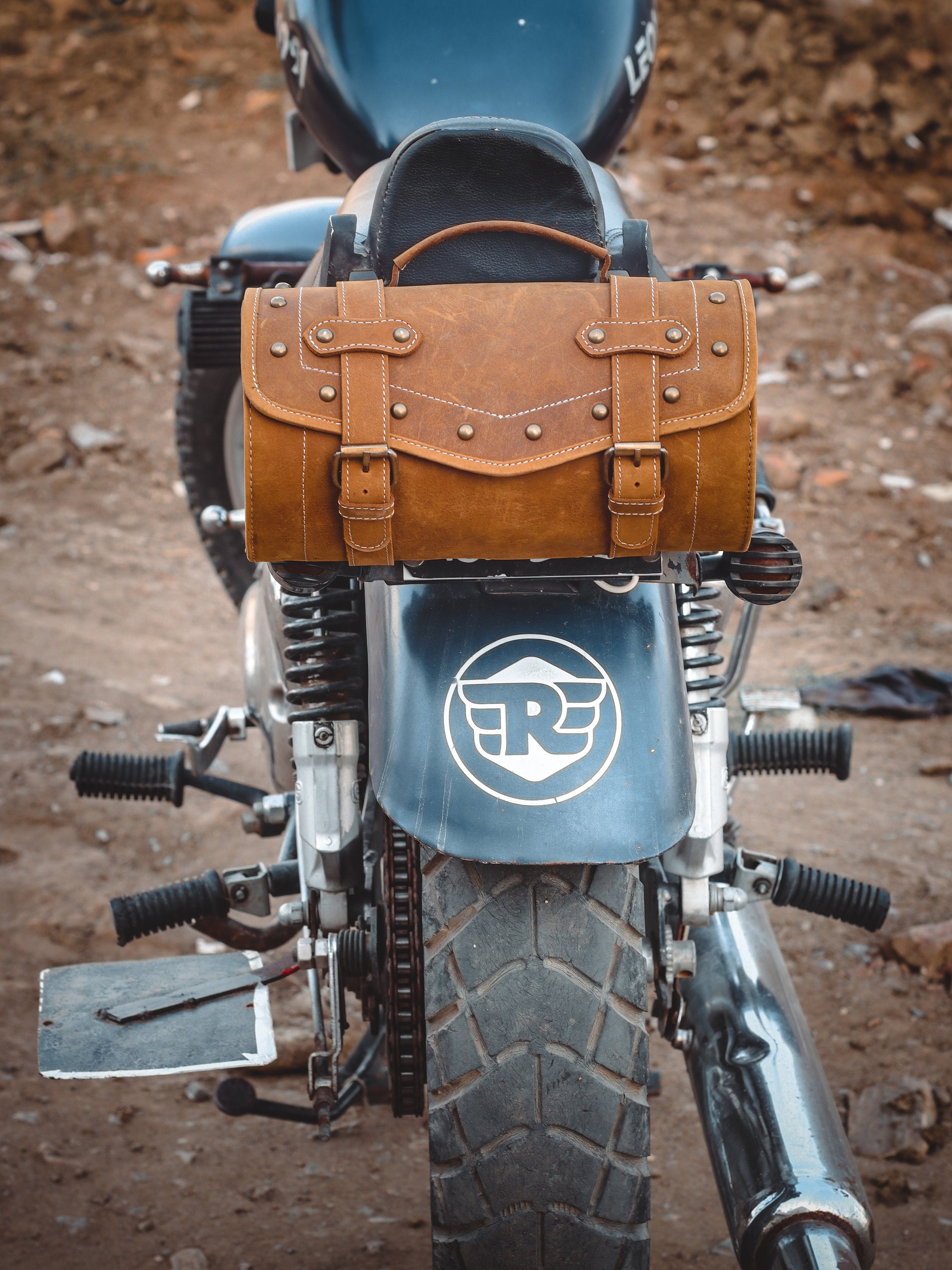 leather motorcycle tail bag