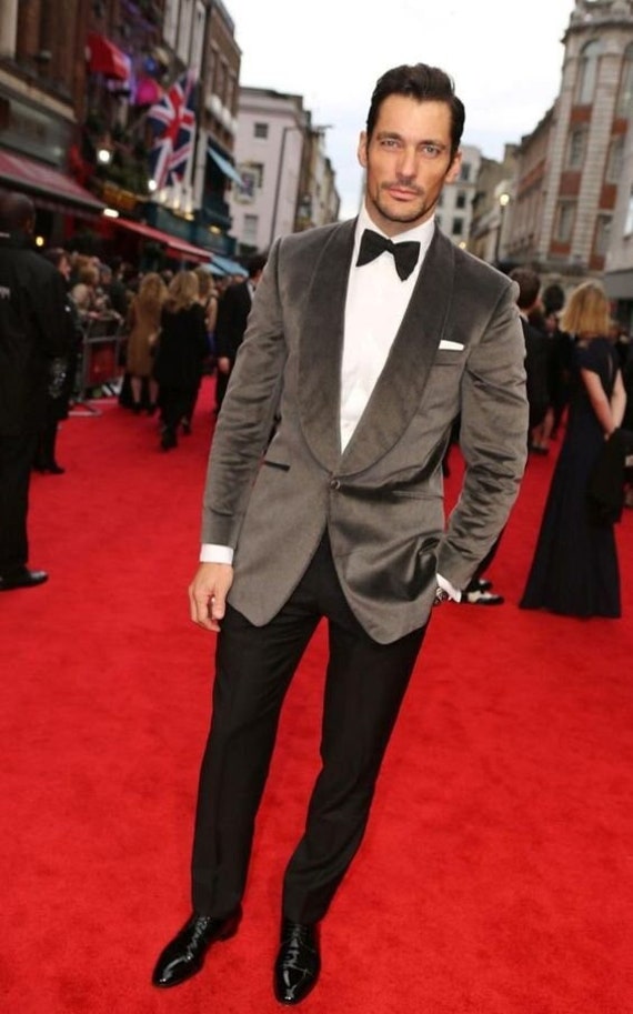 Velvet grey suit store