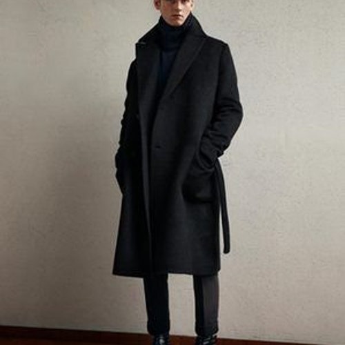 Men Black Overcoat Vintage Long Trench Coat Men New Jacket - Etsy