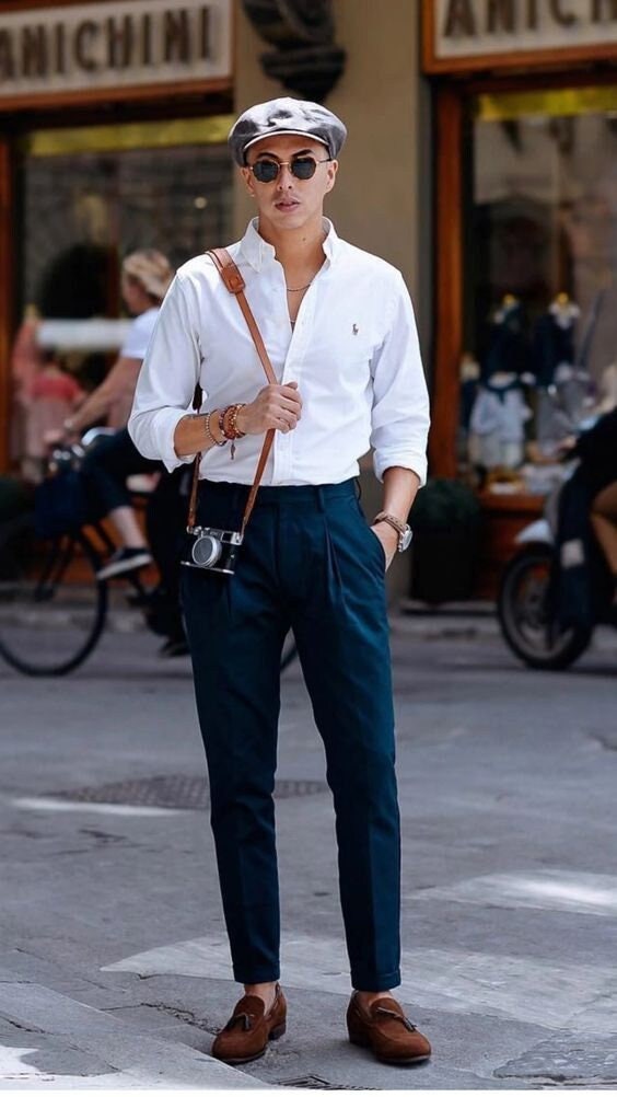 Men Elegant White Shirt Teal Blue Trouser for Office Wear - Etsy