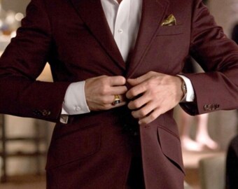 Man suit burgandy 2 piece suit-prom, dinner, summer, party wear suit-wedding suit for groom & groomsmen-bespoke suit-men's maroon suits