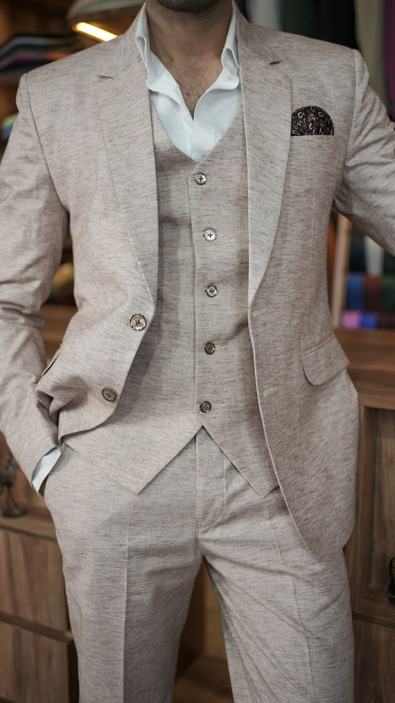 Men Suit Brown Slim Fit Formal Business Prom Party Groom Tuxedo Wedding Suit  | eBay