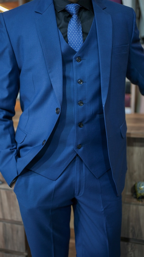 Man Blue Suit-bespoke Suit-summer, Prom, Dinner, Party Wear Suit