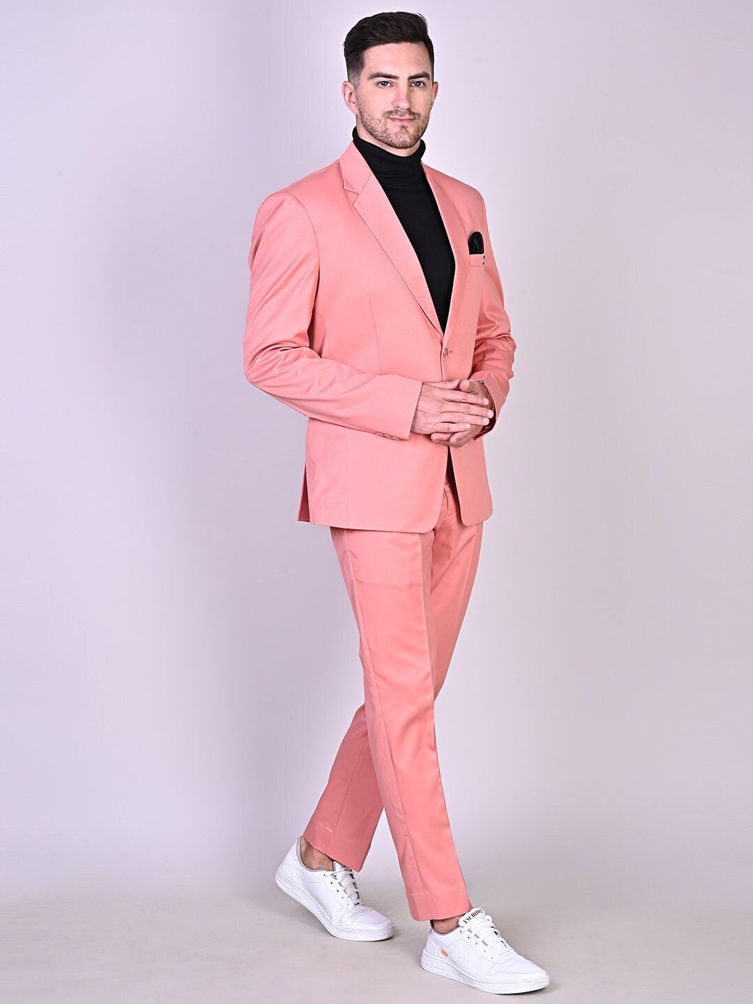 MEN TWO PIECE SUIT Wedding Elegant Peach Suit Slim Fit Suit Sainly– SAINLY