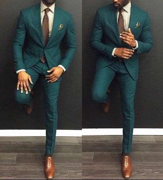 Teal suits sales for wedding