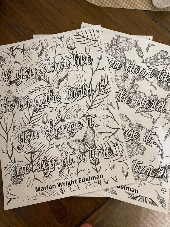 Inspirational quote coloring pages | Etsy