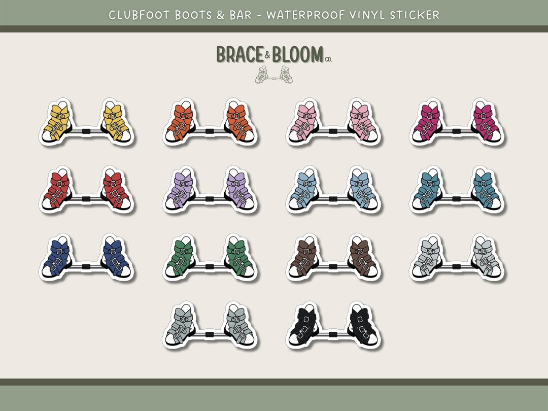Clubfoot Boots and Bar Die Cut Sticker | Vinyl Waterproof Sticker ...