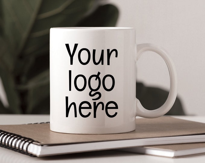 11 oz Custom Mug, Logo on Mug, Text on Mug, Corporate Logo, Customized Mug, Custom Cup, Professional