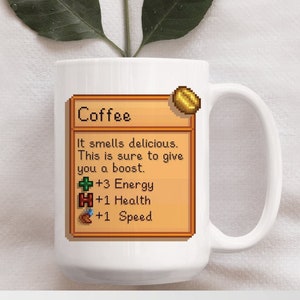 15 oz "Coffee Stats" Mug, Funny, Video Games, Gift For Men, Gift For Women, Coffee Mug