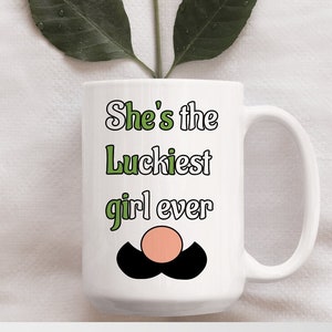 15 oz &quot;She&#39;s The Luckiest Girl Ever, He&#39;s Luigi&quot; - Coffee Mug, Perfect Gift For Him/Her, Funny Game Meme Humor Design, Game Character Mug