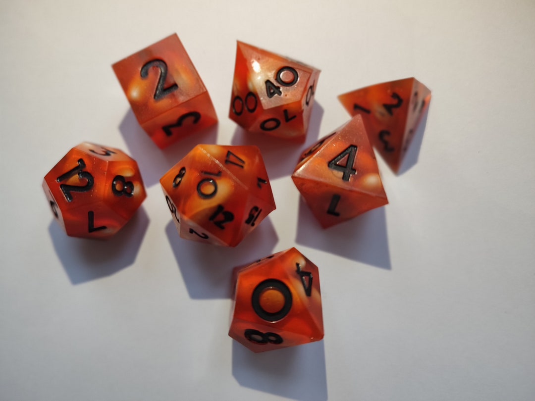 Handmade Standard Set 7 Piece Beans Dice Role Playing Game RPG