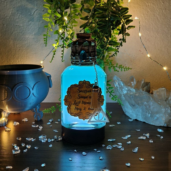 La dernière potion de mémoire de Severus Snape | Harry Potter | Flacon lumineux | Veilleuse | fantaisie | Potion magique | Donjons & Dragons | potion magique