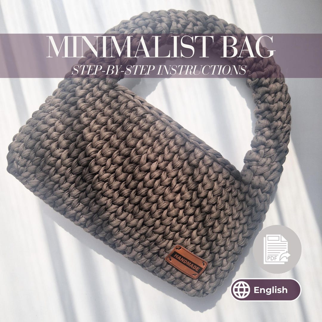 Minimalist Crochet Tote Bag Pattern PDF – Modern One-piece No-sew ...