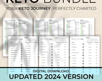 Keto Food List Bundle, Keto Grocery List, Low Carb Food List, Keto Grocery List, Printable Keto List, Keto Shopping List, Keto Tracker
